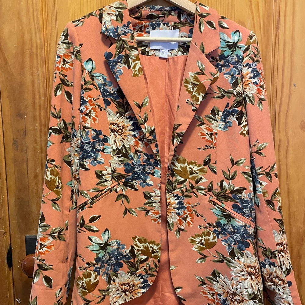 Carolina Belle Peach Floral Blazer